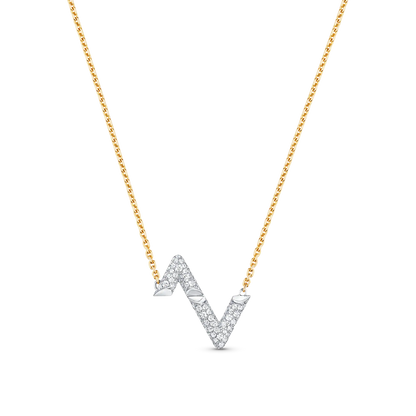 [Perla Lux]VOLT SILVER DIAMOND PEDANT NECKLACE