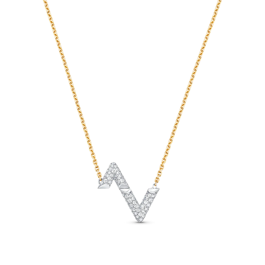 [Perla Lux]VOLT SILVER DIAMOND PEDANT NECKLACE