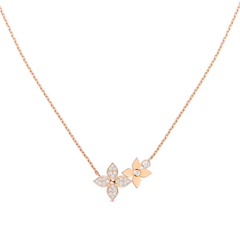 [Perla Lux]STAR BLOSSOM NECKLACE PINK GOLD DIAMONDS