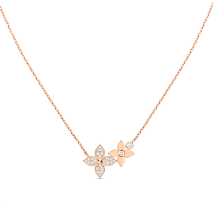 [Perla Lux]STAR BLOSSOM NECKLACE PINK GOLD DIAMONDS