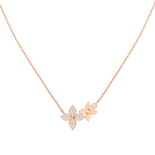 [Perla Lux]STAR BLOSSOM NECKLACE PINK GOLD DIAMONDS