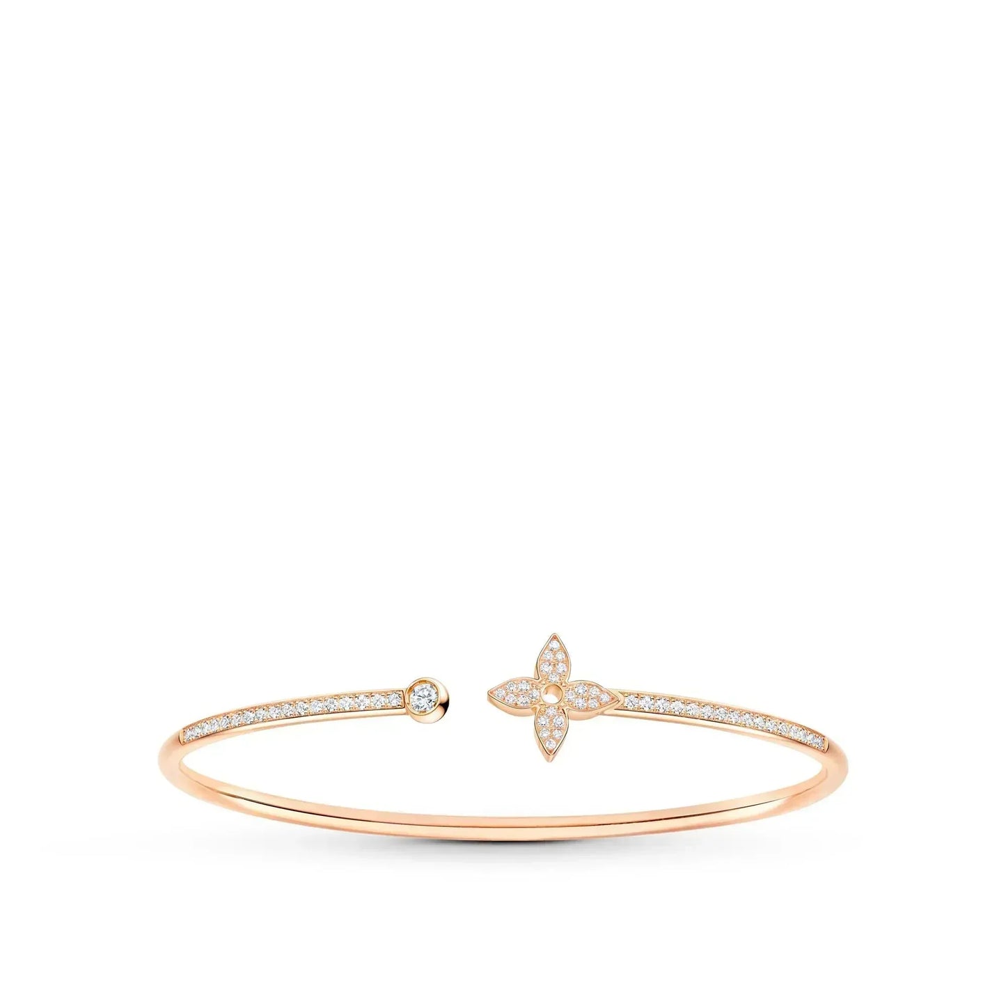[Perla Lux]IDYLLE PINK GOLD OPEN BRACELET DIAMOND PAVED