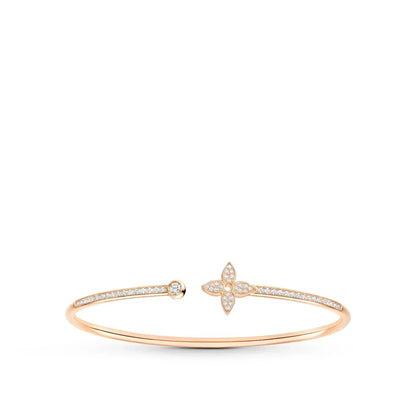 [Perla Lux]IDYLLE PINK GOLD OPEN BRACELET DIAMOND PAVED