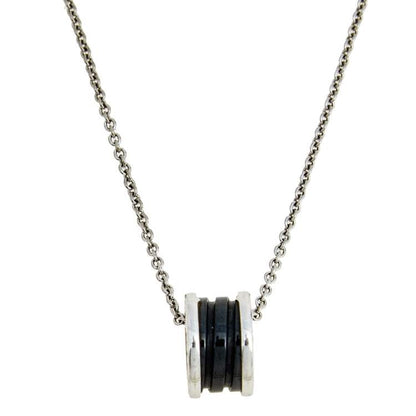 [Perla Lux]ZERO 1 BLACK CERAMIC SILVER NECKLACE