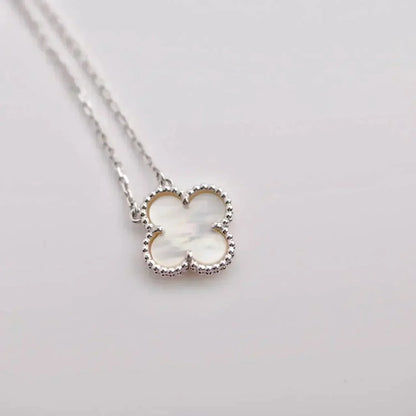 [Perla Lux]CLOVER  15MM WHITE MOTHER-OF-PEARL SILVER
