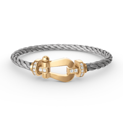 [Perla Lux]FORCE LARGE HORSESHOE HALF DIAMOND BRACELET GOLD