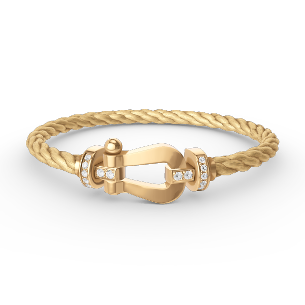 [Perla Lux]FORCE LARGE HORSESHOE HALF DIAMOND BRACELET GOLD
