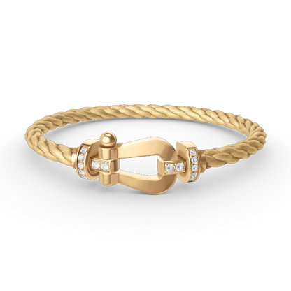 [Perla Lux]FORCE LARGE HORSESHOE HALF DIAMOND BRACELET GOLD