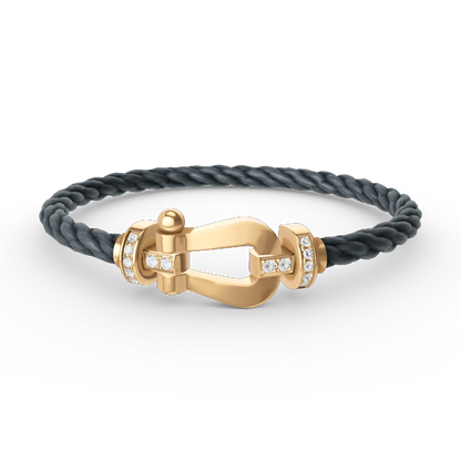 [Perla Lux]FORCE LARGE HORSESHOE HALF DIAMOND BRACELET GOLD