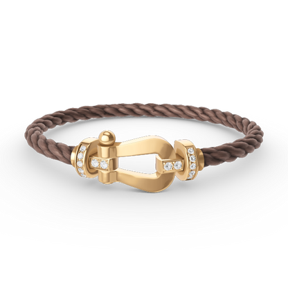 [Perla Lux]FORCE LARGE HORSESHOE HALF DIAMOND BRACELET GOLD