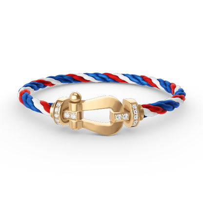 [Perla Lux]FORCE LARGE HORSESHOE HALF DIAMOND BRACELET GOLD
