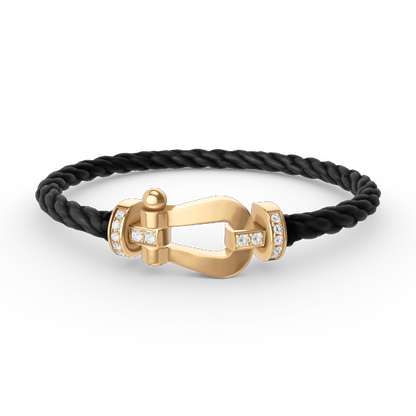[Perla Lux]FORCE LARGE HORSESHOE HALF DIAMOND BRACELET GOLD