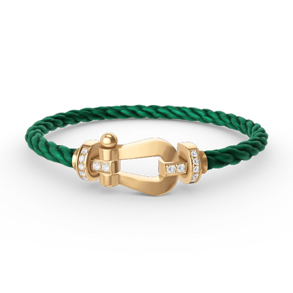 [Perla Lux]FORCE LARGE HORSESHOE HALF DIAMOND BRACELET GOLD