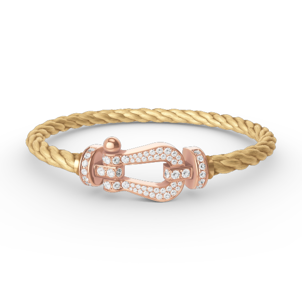 [Perla Lux]FORCE LARGE HORSESHOE FULL DIAMOND BRACELET ROSE GOLD