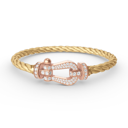 [Perla Lux]FORCE LARGE HORSESHOE FULL DIAMOND BRACELET ROSE GOLD