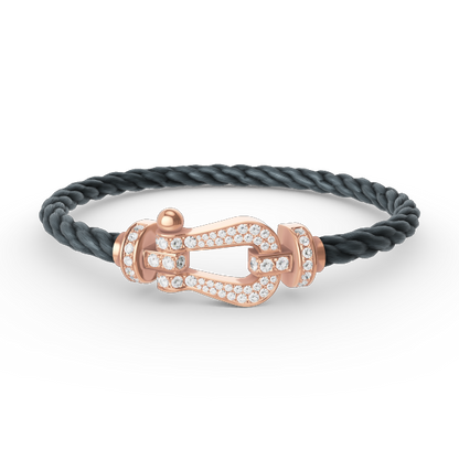 [Perla Lux]FORCE LARGE HORSESHOE FULL DIAMOND BRACELET ROSE GOLD