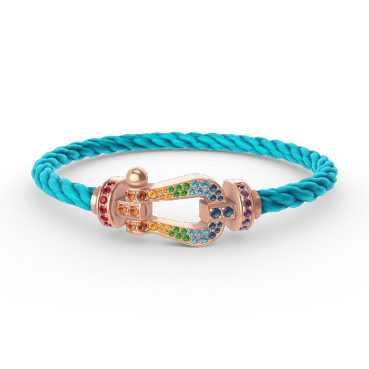 [Perla Lux]FORCE LARGE HORSESHOE  COLORED DIAMOND BRACELET ROSE GOLD