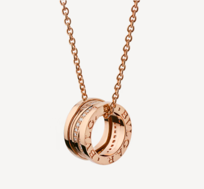 [Perla Lux]ZERO 1 PINK GOLD DIAMOND NECKLACE
