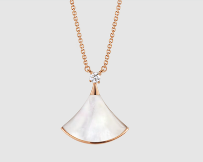 [Perla Lux]DREAM NECKLACE WHITE MOP PINK GOLD 1 DIAMOND
