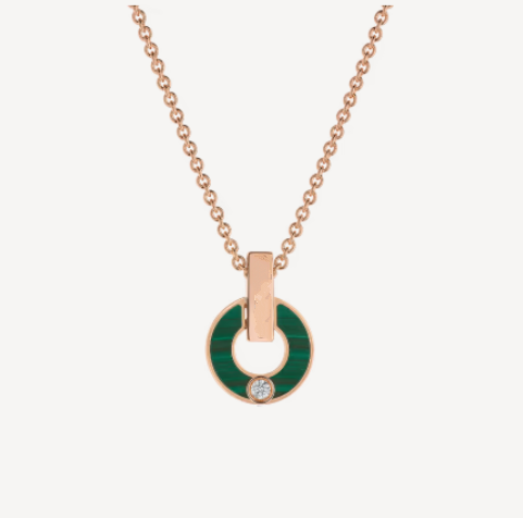 [Perla Lux]GARI NECKLACE PINK GOLD MALACHITE