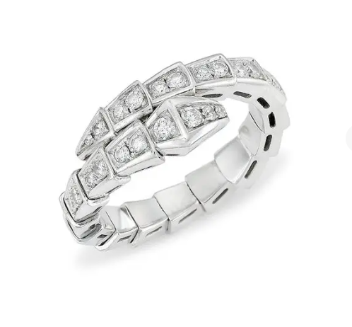 [Perla Lux]SERPENTI RING SILVER DIAMOND PAVED 4MM