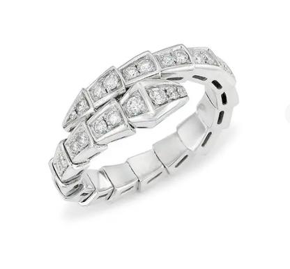 [Perla Lux]SERPENTI RING SILVER DIAMOND PAVED 4MM