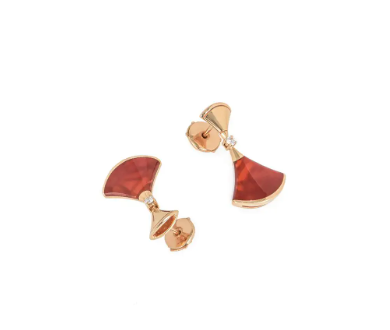 [Perla Lux]DREAM Carnelian PINK GOLD EARRINGS