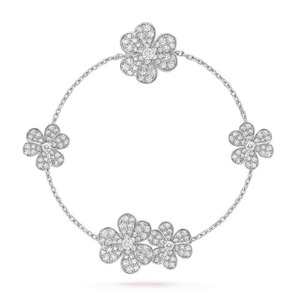 [Perla Lux]FRIVOLE SILVER 5 FLOWERS BRACELET