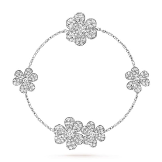 [Perla Lux]FRIVOLE SILVER 5 FLOWERS BRACELET
