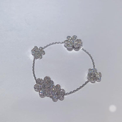 [Perla Lux]FRIVOLE SILVER 5 FLOWERS BRACELET