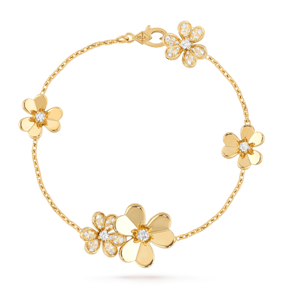 [Perla Lux]FRIVOLE GOLD 5 FLOWERS BRACELET