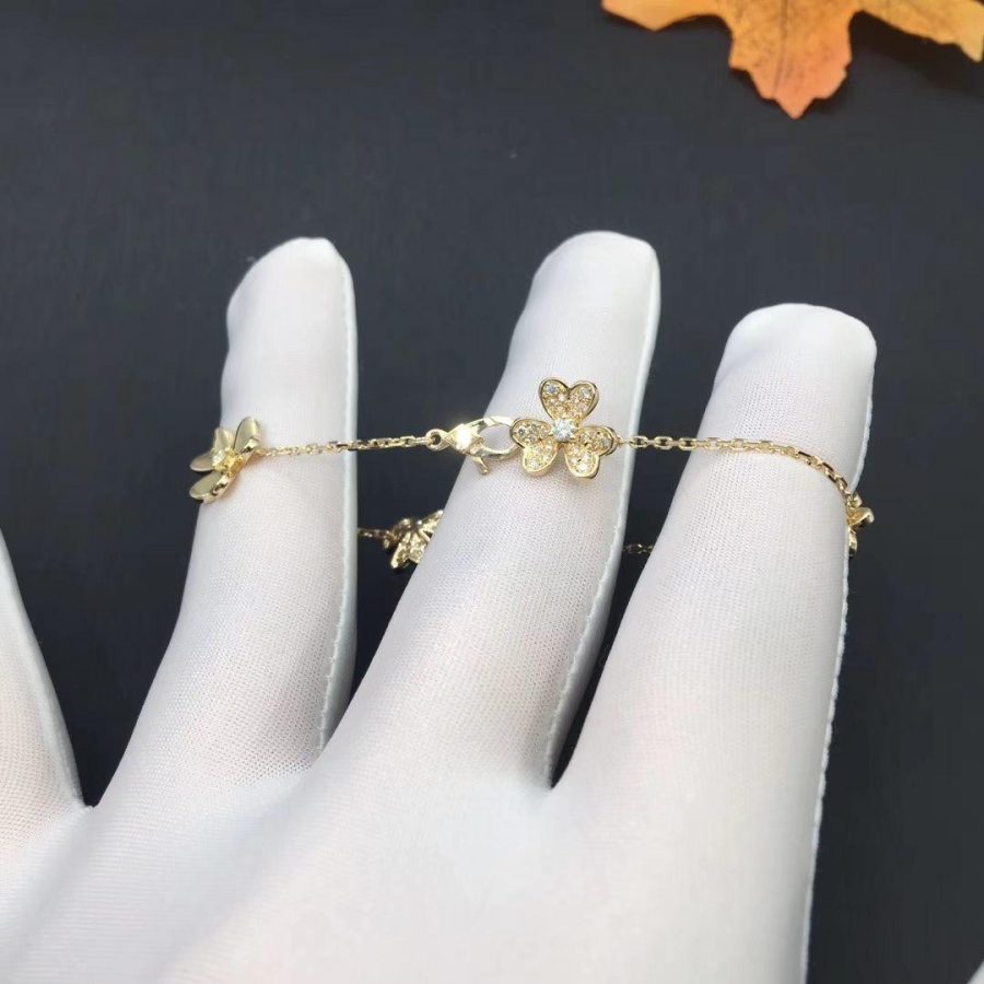 [Perla Lux]FRIVOLE GOLD 5 FLOWERS BRACELET