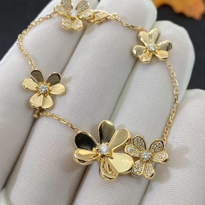 [Perla Lux]FRIVOLE GOLD 5 FLOWERS BRACELET