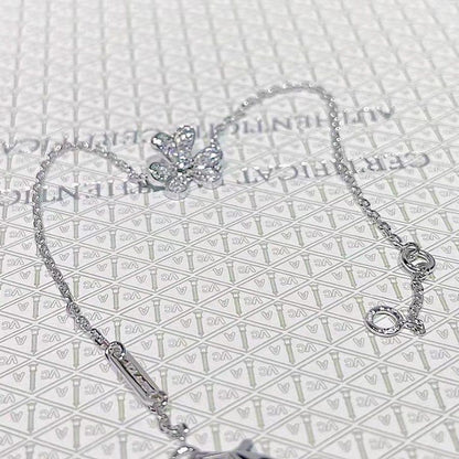 [Perla Lux]FRIVOLE SILVER FLOWER DIAMOND BRACELET