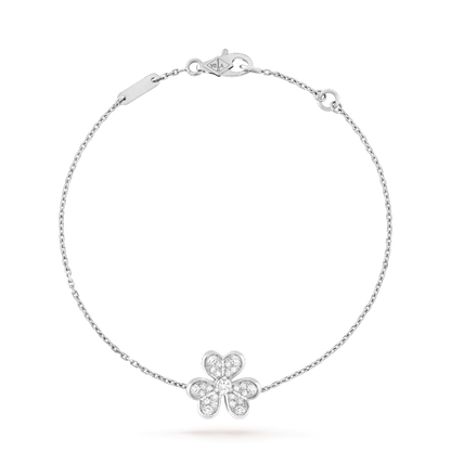 [Perla Lux]FRIVOLE SILVER FLOWER DIAMOND BRACELET
