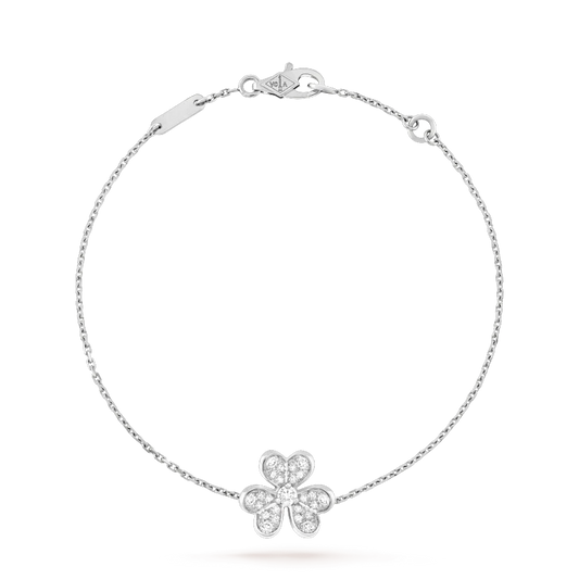 [Perla Lux]FRIVOLE SILVER FLOWER DIAMOND BRACELET