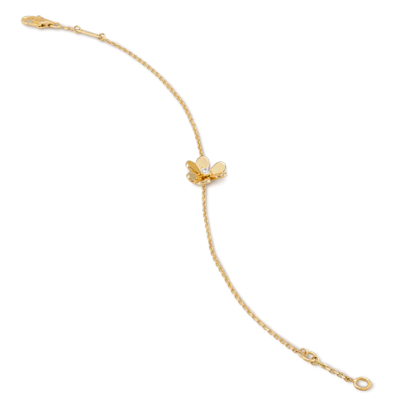 [Perla Lux]FRIVOLE GOLD FLOWER PINK MALACHITE BRACELET