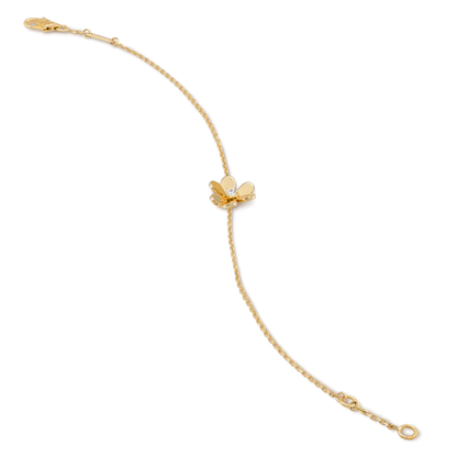 [Perla Lux]FRIVOLE GOLD FLOWER PINK MALACHITE BRACELET