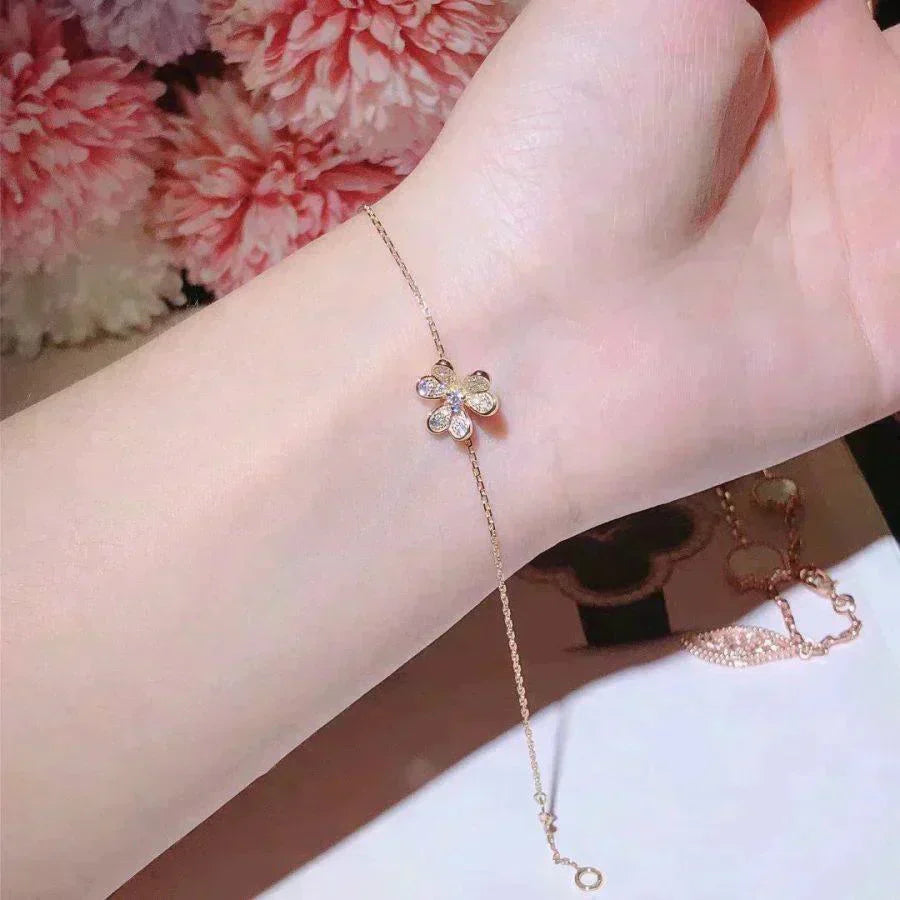 [Perla Lux]FRIVOLE GOLD FLOWER DIAMOND BRACELET
