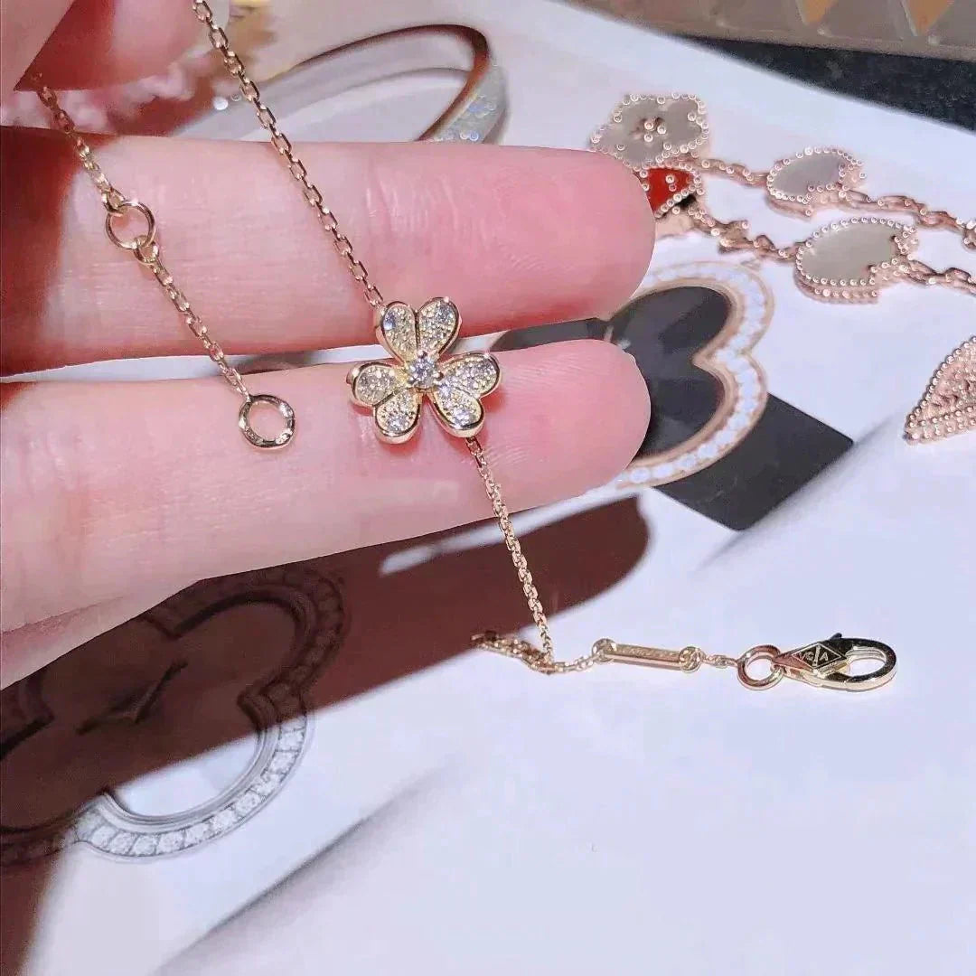 [Perla Lux]FRIVOLE GOLD FLOWER DIAMOND BRACELET