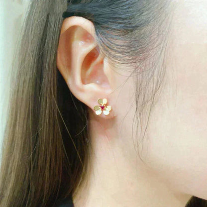 [Perla Lux]FRIVOLE  FLOWER PINK EARRINGS