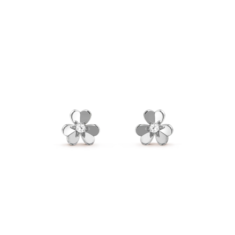 [Perla Lux]FRIVOLE MINI SILVER FLOWER EARRINGS
