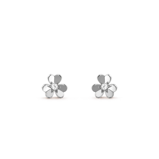 [Perla Lux]FRIVOLE MINI SILVER FLOWER EARRINGS