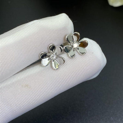[Perla Lux]FRIVOLE MINI SILVER FLOWER EARRINGS