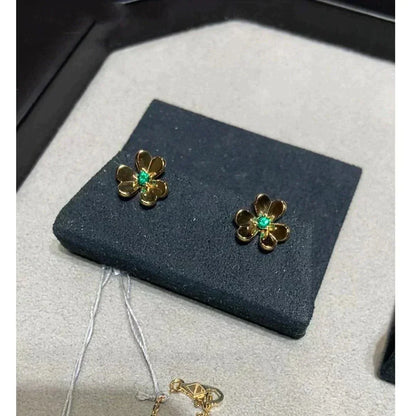 [Perla Lux]FRIVOLE  FLOWER MALACHITE EARRINGS