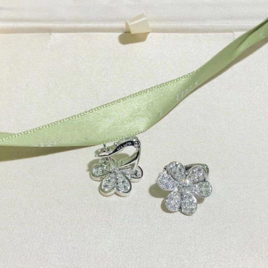 [Perla Lux]FRIVOLE SILVER FLOWER DIAMOND EARRINGS