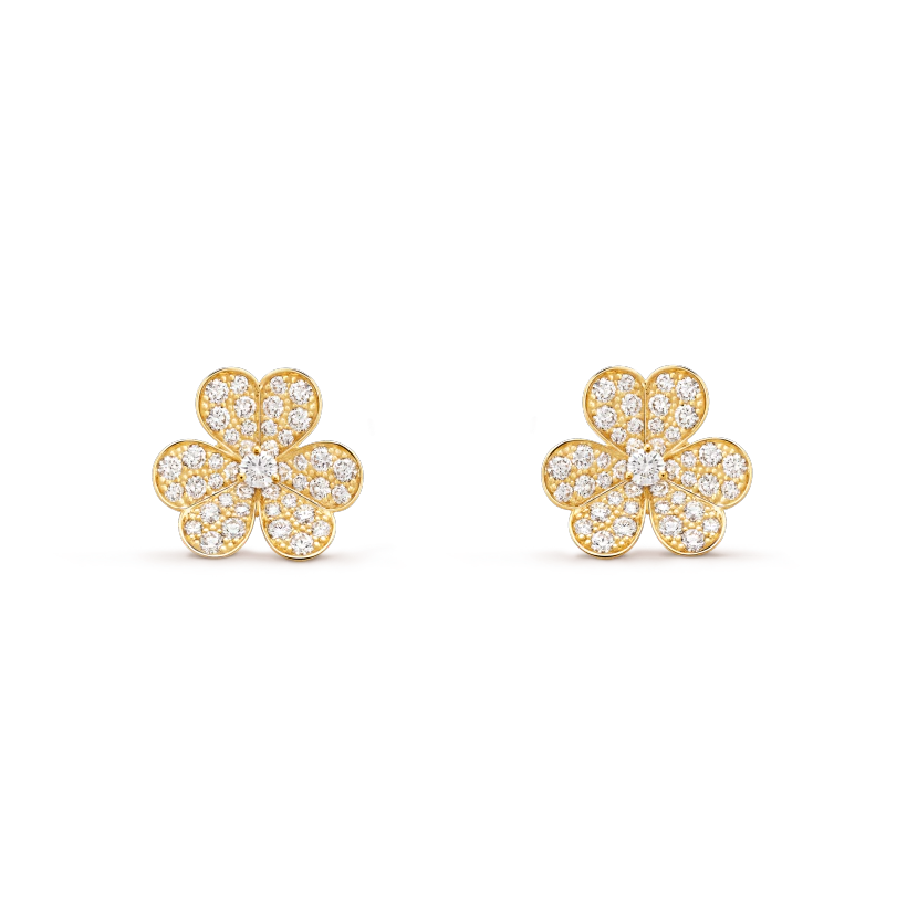 [Perla Lux]FRIVOLE GOLD FLOWER DIAMOND EARRINGS