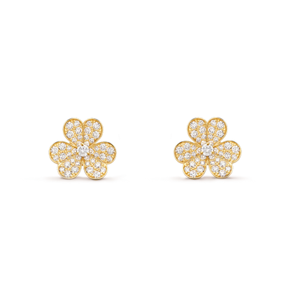 [Perla Lux]FRIVOLE GOLD FLOWER DIAMOND EARRINGS