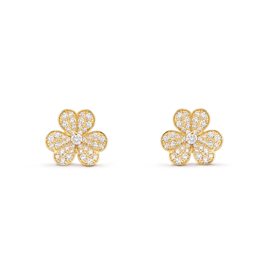[Perla Lux]FRIVOLE GOLD FLOWER DIAMOND EARRINGS