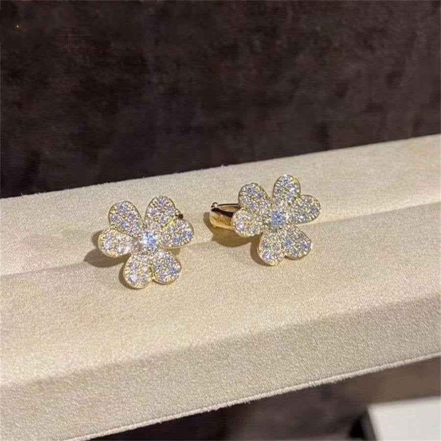 [Perla Lux]FRIVOLE GOLD FLOWER DIAMOND EARRINGS
